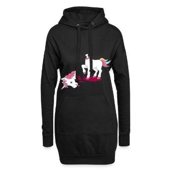 Dead Unicorn Killer Anti Trend Sarcasm Irony - Hoodie Dress - black - Front