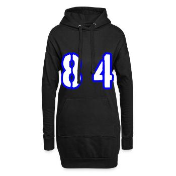 84 Symbole numérique - Sweat-shirt à capuche long Femme - noir - Devant