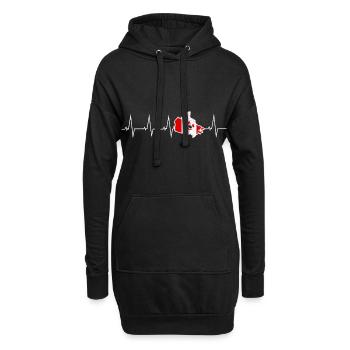 J’aime le rythme cardiaque Canada - Canada- - Sweat-shirt à capuche long Femme - noir - Devant