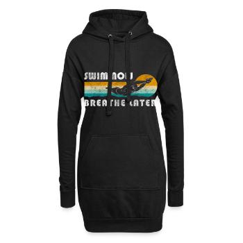Piscine Piscine - Sweat-shirt à capuche long Femme - noir - Devant