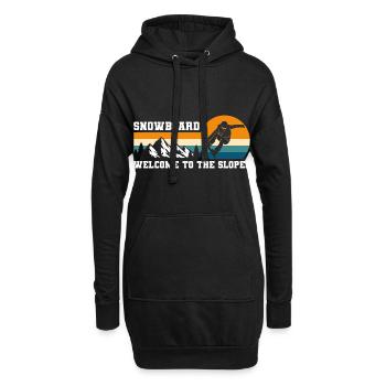 Snowboarder Schnee Piste - Hoodie-Kleid - Schwarz - Vorne