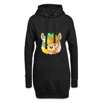 Alpaka - Hoodie-Kleid - Schwarz - Vorne