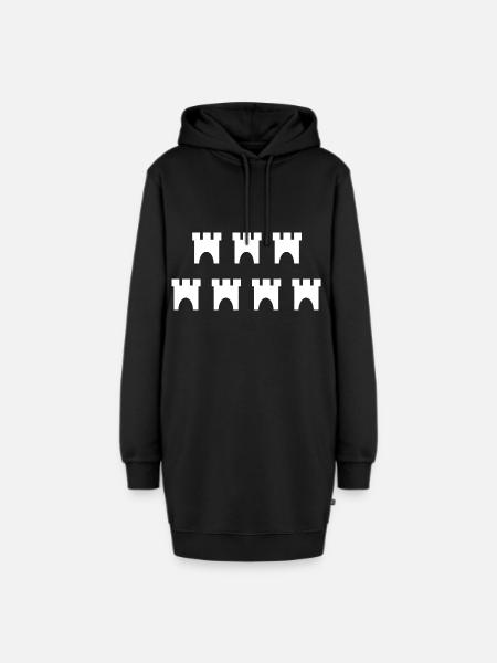 Siebenbürger Burgen - Hoodie-Kleid - Schwarz