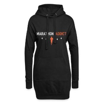 Marathon-Süchtiger - Hoodie-Kleid - Schwarz - Vorne