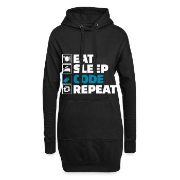 Eat Sleep Code Repeat Developer - Hoodie-Kleid - Schwarz - Vorne