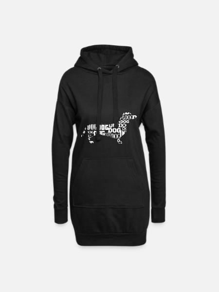 Dackel - Hoodie-Kleid - Schwarz