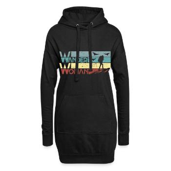 Wandern Bergsteigen Wanderung Natur Wander Woman - Hoodie-Kleid - Schwarz - Vorne