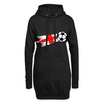 Englischer Fußball - Hoodie-Kleid - Schwarz - Vorne