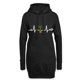 Stylisches Ananas-Design - Sommer Sonne Strand - Hoodie-Kleid - Schwarz - Vorne