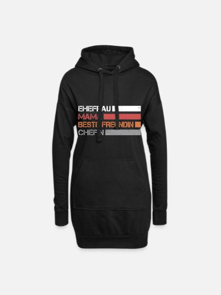 Ehefrau - Mama - Beste Freundin - Chefin - Hoodie-Kleid - Schwarz