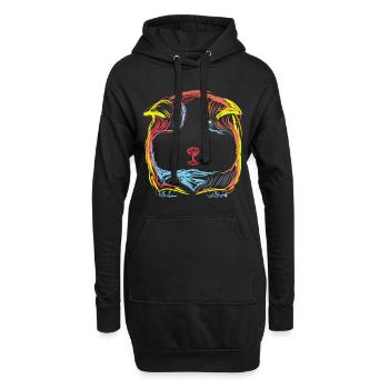 Meerschweinchen Kleidung Kostüme Zeichnung Geschenke Clipart - Hoodie-Kleid - Schwarz - Vorne