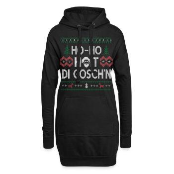 Weihnachtlicher Spaß – Ho-Ho-Hoit di Gosch'n - Hoodie-Kleid - Schwarz - Vorne