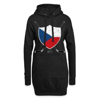 Tschechien Eishockey Czechia Flagge Sport Geschenk - Hoodie-Kleid - Schwarz - Vorne