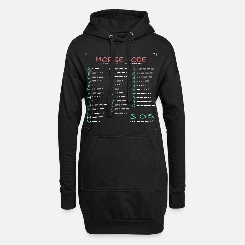 Morse Code Amateurfunker Funkamateur - Hoodie-Kleid - Schwarz