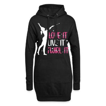 Stabdrehen Sprüche | Tanzen Tänzer Hobby Geschenk - Hoodie-Kleid - Schwarz - Vorne