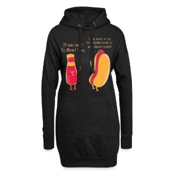 ketchup meat funny lustig spruch essen food joke - Hoodie-Kleid - Schwarz - Vorne