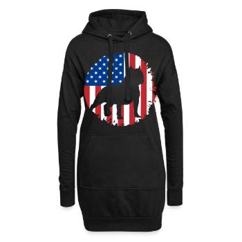 American Bully Pitbull Bulldog Cadeau - Sweat-shirt à capuche long Femme - noir - Devant