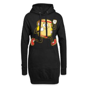 Sandwich Stirnband Lauband Fitness Läufer Laufen - Hoodie-Kleid - Schwarz - Vorne
