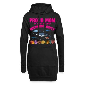 Fière Maman Microbiologie Biologie Biologiste Mer - Sweat-shirt à capuche long Femme - noir - Devant