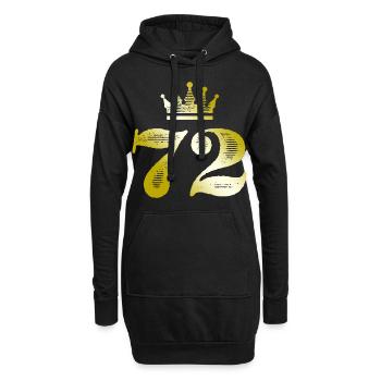 72 Zahl Krone Gold - Hoodie-Kleid - Schwarz - Vorne