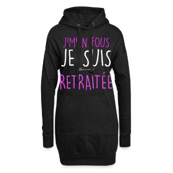 Je m'en fous je suis Retraité Humour Mamie - Sweat-shirt à capuche long Femme - noir - Devant