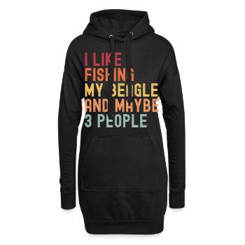 Pêche Pêche pour Beagle Dog Lovers rétro - Sweat-shirt à capuche long Femme - noir - Devant