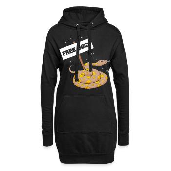 King python design pour les amateurs de serpents - Sweat-shirt à capuche long Femme - noir - Devant