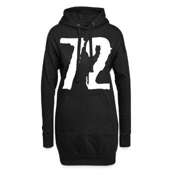 72 Zahl Trikot - Hoodie-Kleid - Schwarz - Vorne