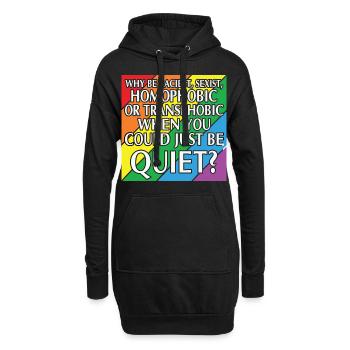 LBGT Flag Gay Pride Human pourrait juste être tranquille - Sweat-shirt à capuche long Femme - noir - Devant