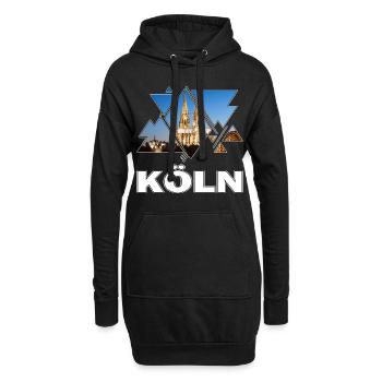 Cathédrale de Cologne Allemagne Ville Skyline Home Love - Sweat-shirt à capuche long Femme - noir - Devant