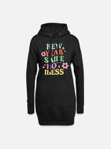 New Year Same Me New Year's Eve Happy New Year - Hoodie Dress - black