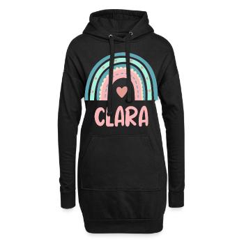 Clara Nom Rainbow Baby - Sweat-shirt à capuche long Femme - noir - Devant