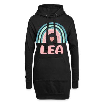 Lea Name Rainbow Baby - Hoodie Dress - black - Front