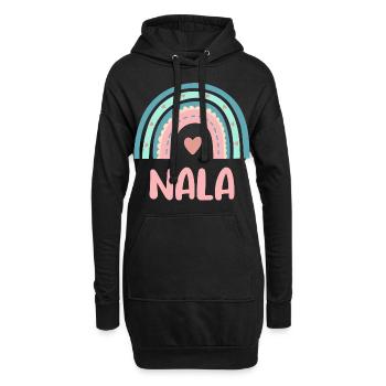 Nala Name Regenbogen Baby - Hoodie-Kleid - Schwarz - Vorne