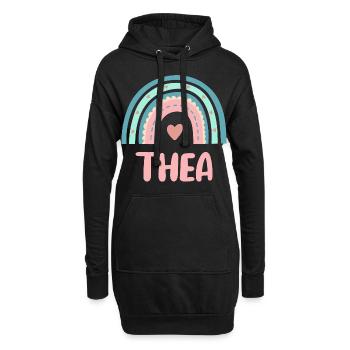 Thea Name Regenbogen Baby - Hoodie-Kleid - Schwarz - Vorne