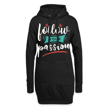 Suivez votre passion - Sweat-shirt à capuche long Femme - noir - Devant
