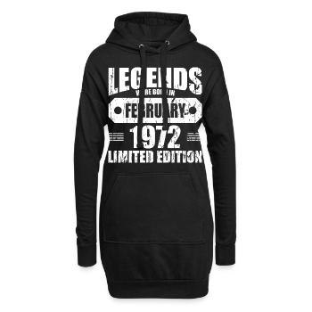 51. Geburtstag Februar Jahrgang 1972 Geschenkidee - Hoodie-Kleid - Schwarz - Vorne