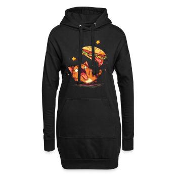 Cat and Taco A Perfectly Delicious Pair - Hoodie-Kleid - Schwarz - Vorne