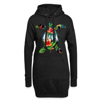 Hawaii Aloha Schildkröte Urlaub Geschenk Party - Hoodie-Kleid - Schwarz - Vorne