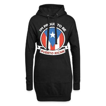 Puerto Rico Flagge | Puerto Ricaner Geschenkideen - Hoodie-Kleid - Schwarz - Vorne