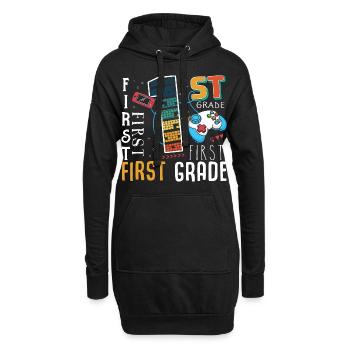 1. Klasse Gaming Schulkind - Hoodie-Kleid - Schwarz - Vorne