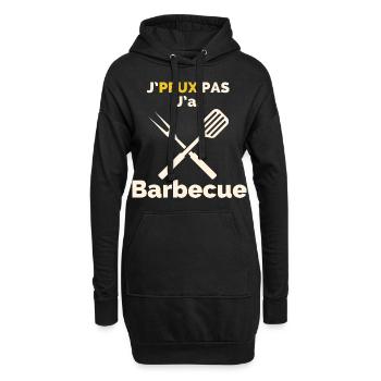 J'Peux pas j'ai barbecue - Sweat-shirt à capuche long Femme - noir - Devant