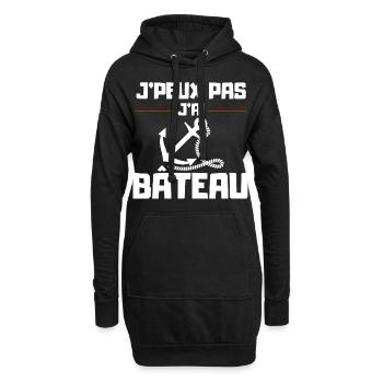 Ich kann kein Boot haben - Hoodie-Kleid - Schwarz - Vorne