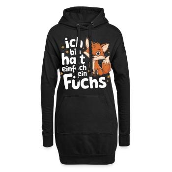 Fuchs Füchse Wildtier Waldtier Rotfuchs - Hoodie-Kleid - Schwarz - Vorne
