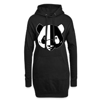Yin und Yang Panda - Hoodie-Kleid - Schwarz - Vorne