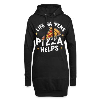 Pizza Italie Restauration rapide - Sweat-shirt à capuche long Femme - noir - Devant