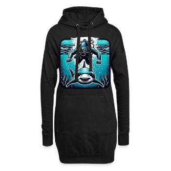 Tauchen Taucher - Hoodie-Kleid - Schwarz - Vorne
