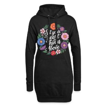 Set Your Heart On Things Above 3 - Hoodie-Kleid - Schwarz - Vorne