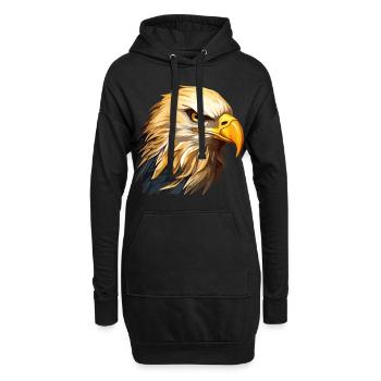 Adler Adlerkopf Raubvogel Greifvogel Tier Natur - Hoodie-Kleid - Schwarz - Vorne