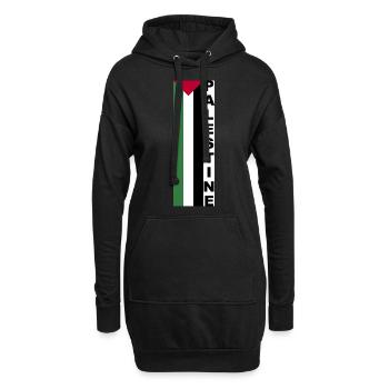 Palestine - Sweat-shirt à capuche long Femme - noir - Devant